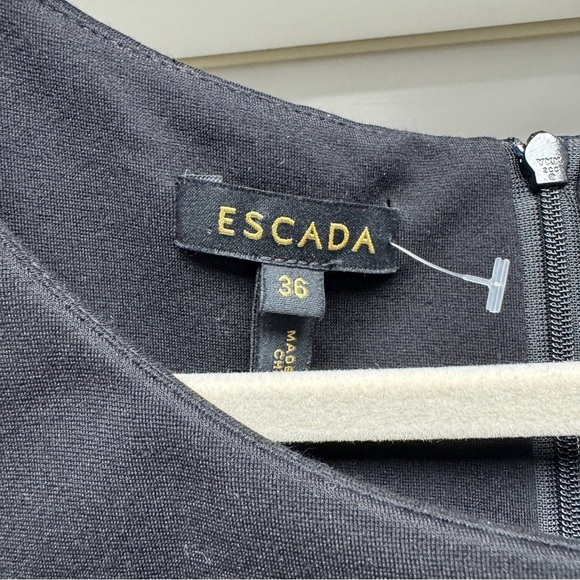 Escada Black Lace Knee Length Sheath Dress - Picture 5 of 14